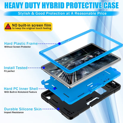 For Lenovo Tab M10 Plus 10.6 3rd Gen 2022 Contrast Color Robot Shockproof Silicone + PC Tablet Case(Black Blue) - Lenovo by buy2fix | Online Shopping UK | buy2fix