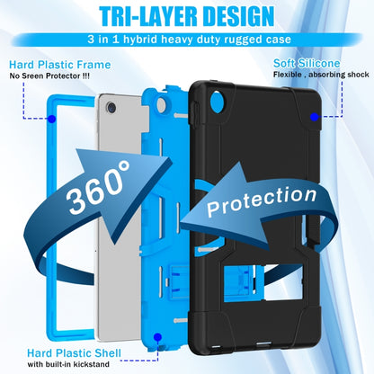 For Lenovo Tab M10 Plus 10.6 3rd Gen 2022 Contrast Color Robot Shockproof Silicone + PC Tablet Case(Black Blue) - Lenovo by buy2fix | Online Shopping UK | buy2fix