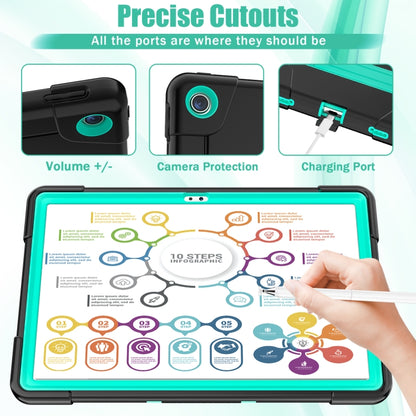 For Lenovo Tab M10 Plus 10.6 3rd Gen 2022 Contrast Color Robot Shockproof Silicone + PC Tablet Case(Black Green) - Lenovo by buy2fix | Online Shopping UK | buy2fix