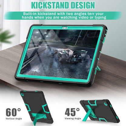 For Lenovo Tab M10 Plus 10.6 3rd Gen 2022 Contrast Color Robot Shockproof Silicone + PC Tablet Case(Black Green) - Lenovo by buy2fix | Online Shopping UK | buy2fix