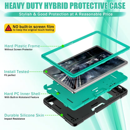 For Lenovo Tab M10 Plus 10.6 3rd Gen 2022 Contrast Color Robot Shockproof Silicone + PC Tablet Case(Black Green) - Lenovo by buy2fix | Online Shopping UK | buy2fix
