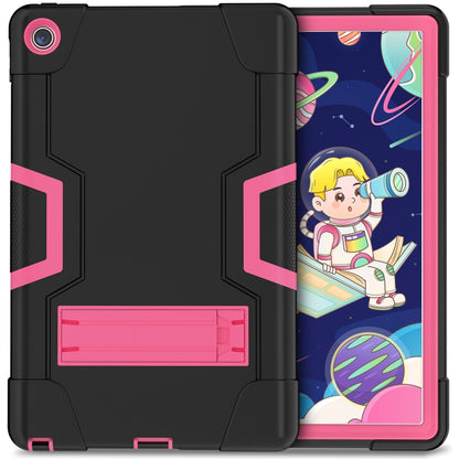 For Lenovo Tab M10 Plus 10.6 3rd Gen 2022 Contrast Color Robot Shockproof Silicone + PC Tablet Case(Black Rose Red) - Lenovo by buy2fix | Online Shopping UK | buy2fix