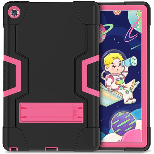 For Lenovo Tab M10 Plus 10.6 3rd Gen 2022 Contrast Color Robot Shockproof Silicone + PC Tablet Case(Black Rose Red) - Lenovo by buy2fix | Online Shopping UK | buy2fix
