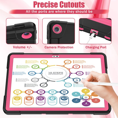 For Lenovo Tab M10 Plus 10.6 3rd Gen 2022 Contrast Color Robot Shockproof Silicone + PC Tablet Case(Black Rose Red) - Lenovo by buy2fix | Online Shopping UK | buy2fix