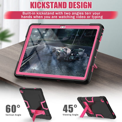 For Lenovo Tab M10 Plus 10.6 3rd Gen 2022 Contrast Color Robot Shockproof Silicone + PC Tablet Case(Black Rose Red) - Lenovo by buy2fix | Online Shopping UK | buy2fix