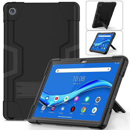 For Lenovo Tab M10 Plus 10.6 3rd Gen 2022 Contrast Color Robot Shockproof Silicone + PC Tablet Case(Black) - Lenovo by buy2fix | Online Shopping UK | buy2fix