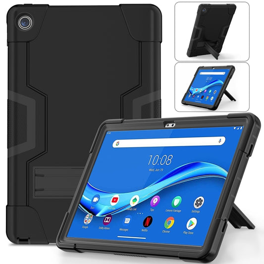 For Lenovo Tab M10 Plus 10.6 3rd Gen 2022 Contrast Color Robot Shockproof Silicone + PC Tablet Case(Black) - Lenovo by buy2fix | Online Shopping UK | buy2fix