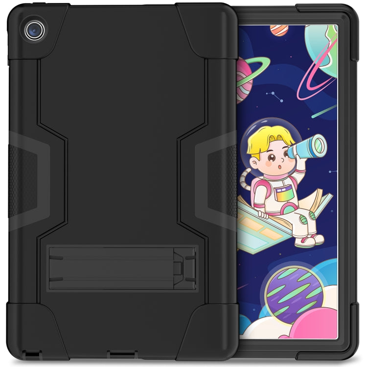 For Lenovo Tab M10 Plus 10.6 3rd Gen 2022 Contrast Color Robot Shockproof Silicone + PC Tablet Case(Black) - Lenovo by buy2fix | Online Shopping UK | buy2fix