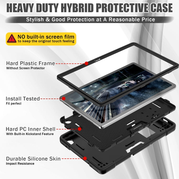 For Lenovo Tab M10 Plus 10.6 3rd Gen 2022 Contrast Color Robot Shockproof Silicone + PC Tablet Case(Black) - Lenovo by buy2fix | Online Shopping UK | buy2fix