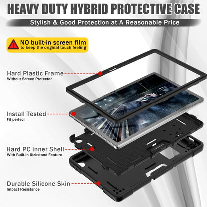 For Lenovo Tab M10 Plus 10.6 3rd Gen 2022 Contrast Color Robot Shockproof Silicone + PC Tablet Case(Black) - Lenovo by buy2fix | Online Shopping UK | buy2fix