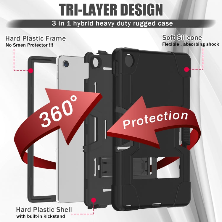 For Lenovo Tab M10 Plus 10.6 3rd Gen 2022 Contrast Color Robot Shockproof Silicone + PC Tablet Case(Black) - Lenovo by buy2fix | Online Shopping UK | buy2fix
