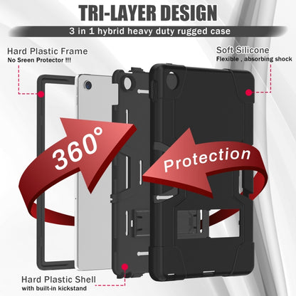 For Lenovo Tab M10 Plus 10.6 3rd Gen 2022 Contrast Color Robot Shockproof Silicone + PC Tablet Case(Black) - Lenovo by buy2fix | Online Shopping UK | buy2fix