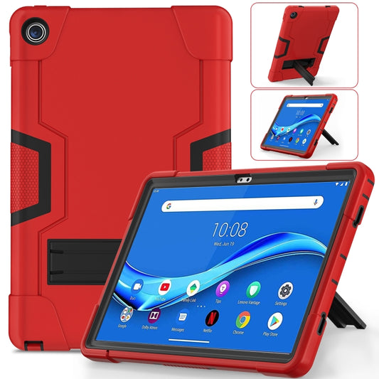 For Lenovo Tab M10 Plus 10.6 3rd Gen 2022 Contrast Color Robot Shockproof Silicone + PC Tablet Case(Red Black) - Lenovo by buy2fix | Online Shopping UK | buy2fix