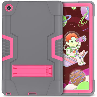 For Lenovo Tab M10 Plus 10.6 3rd Gen 2022 Contrast Color Robot Shockproof Silicone + PC Tablet Case(Grey Pink) - Lenovo by buy2fix | Online Shopping UK | buy2fix
