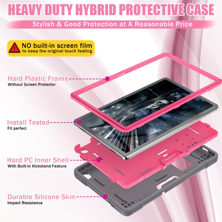 For Lenovo Tab M10 Plus 10.6 3rd Gen 2022 Contrast Color Robot Shockproof Silicone + PC Tablet Case(Grey Pink) - Lenovo by buy2fix | Online Shopping UK | buy2fix