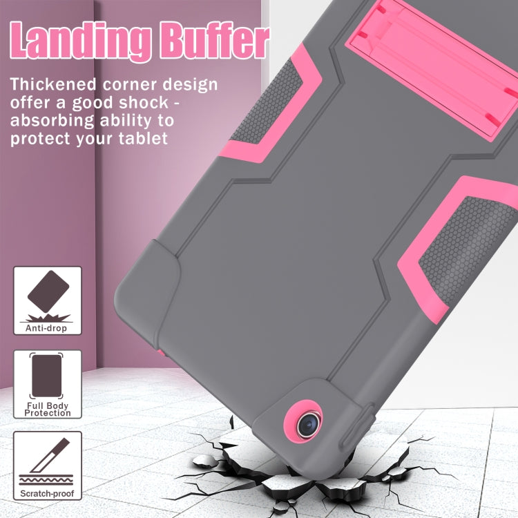 For Lenovo Tab M10 Plus 10.6 3rd Gen 2022 Contrast Color Robot Shockproof Silicone + PC Tablet Case(Grey Pink) - Lenovo by buy2fix | Online Shopping UK | buy2fix