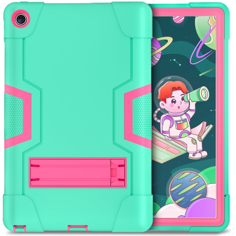 For Lenovo Tab M10 Plus 10.6 3rd Gen 2022 Contrast Color Robot Shockproof Silicone + PC Tablet Case(Green Rose Red) - Lenovo by buy2fix | Online Shopping UK | buy2fix