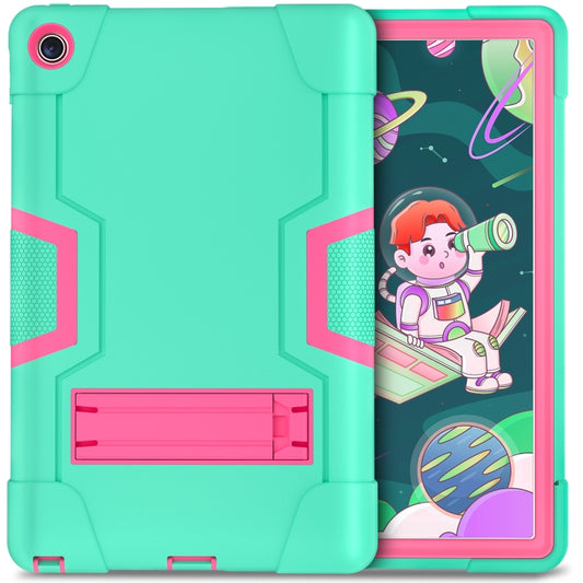 For Lenovo Tab M10 Plus 10.6 3rd Gen 2022 Contrast Color Robot Shockproof Silicone + PC Tablet Case(Green Rose Red) - Lenovo by buy2fix | Online Shopping UK | buy2fix