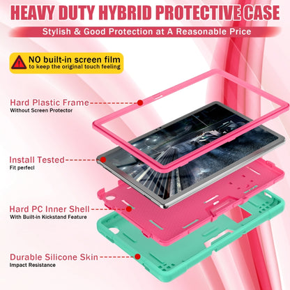 For Lenovo Tab M10 Plus 10.6 3rd Gen 2022 Contrast Color Robot Shockproof Silicone + PC Tablet Case(Green Rose Red) - Lenovo by buy2fix | Online Shopping UK | buy2fix
