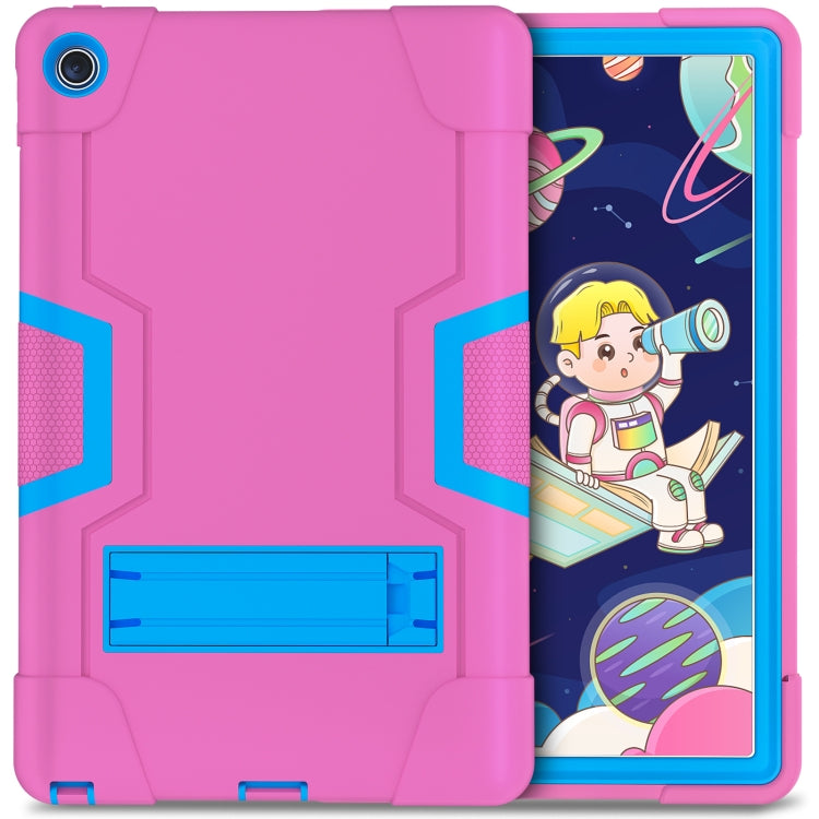 For Lenovo Tab M10 Plus 10.6 3rd Gen 2022 Contrast Color Robot Shockproof Silicone + PC Tablet Case(Rose Red Blue) - Lenovo by buy2fix | Online Shopping UK | buy2fix