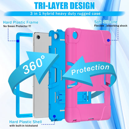 For Lenovo Tab M10 Plus 10.6 3rd Gen 2022 Contrast Color Robot Shockproof Silicone + PC Tablet Case(Rose Red Blue) - Lenovo by buy2fix | Online Shopping UK | buy2fix
