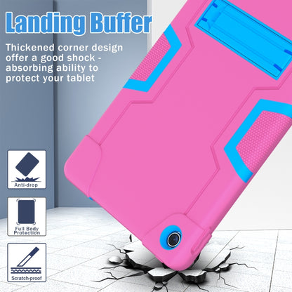 For Lenovo Tab M10 Plus 10.6 3rd Gen 2022 Contrast Color Robot Shockproof Silicone + PC Tablet Case(Rose Red Blue) - Lenovo by buy2fix | Online Shopping UK | buy2fix
