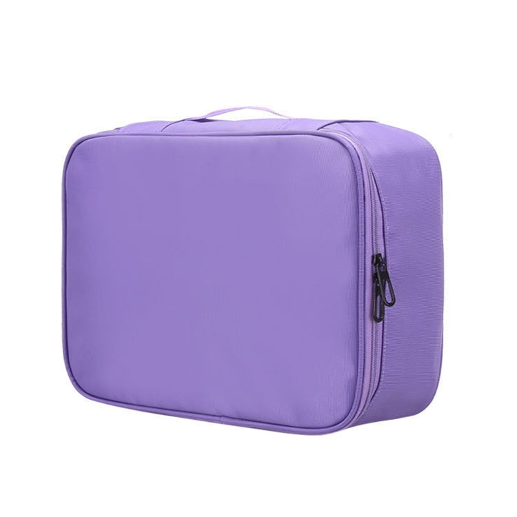 Multifunctional Thickened Large-capacity Document Storage Bag, Specification:Three Layers with Card Slot(Purple) by buy2fix