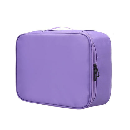 Multifunctional Thickened Large-capacity Document Storage Bag, Specification:Three Layers with Card Slot(Purple) by buy2fix