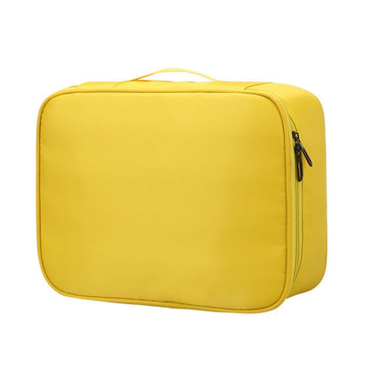 Multifunctional Thickened Large-capacity Document Storage Bag, Specification:Three Layers with Card Slot(Gold Yellow) by buy2fix