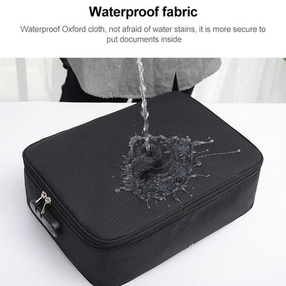 Multifunctional Thickened Large-capacity Document Storage Bag, Specification:Three Layers with Card Slot(Purple) by buy2fix