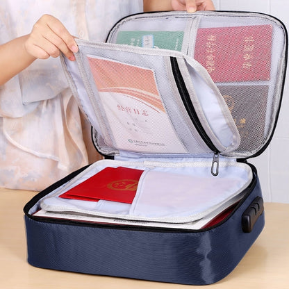 Multifunctional Thickened Large-capacity Document Storage Bag, Specification:Three Layers with Card Slot(Gold Yellow) by buy2fix