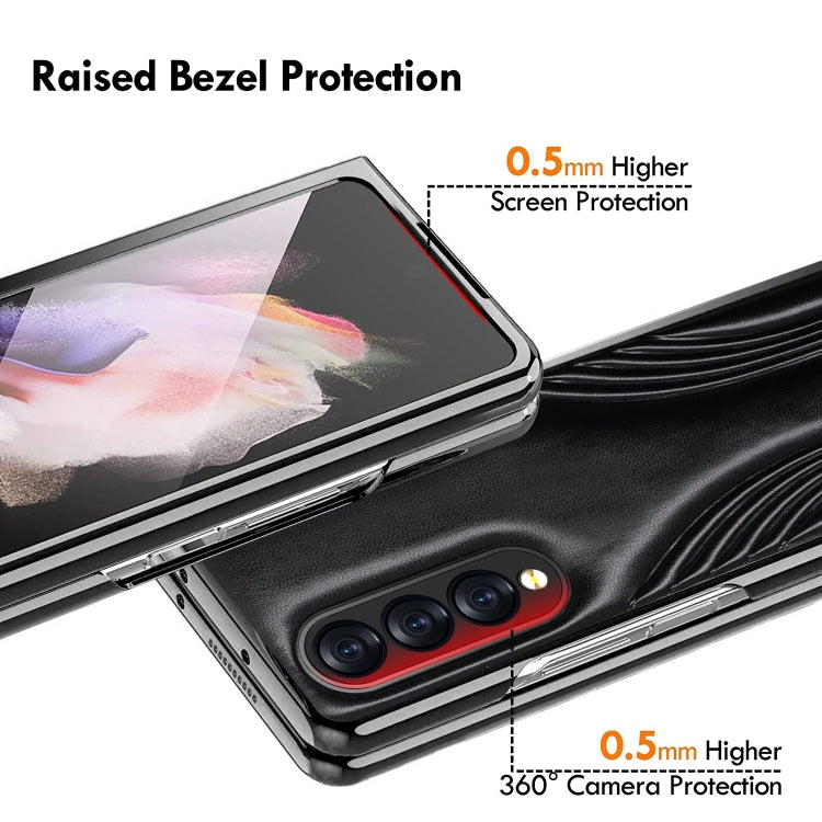 For Samsung Galaxy Z Fold4 Embossed Folding Phone Case(Blue) - Galaxy Z Fold4 5G Cases by buy2fix | Online Shopping UK | buy2fix