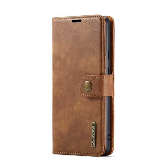 For Google Pixel 6A DG.MING Crazy Horse Texture Detachable Magnetic Leather Phone Case(Brown) - Google Cases by DG.MING | Online Shopping UK | buy2fix