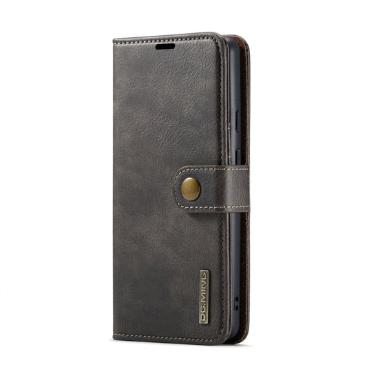 For Google Pixel 6A DG.MING Crazy Horse Texture Detachable Magnetic Leather Phone Case(Grey) - Google Cases by DG.MING | Online Shopping UK | buy2fix