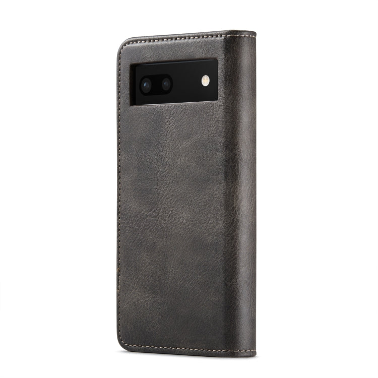 For Google Pixel 6A DG.MING Crazy Horse Texture Detachable Magnetic Leather Phone Case(Grey) - Google Cases by DG.MING | Online Shopping UK | buy2fix