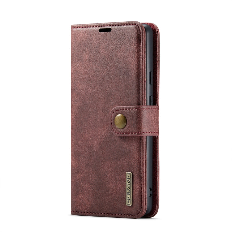 For Google Pixel 6A DG.MING Crazy Horse Texture Detachable Magnetic Leather Phone Case(Red) - Google Cases by DG.MING | Online Shopping UK | buy2fix