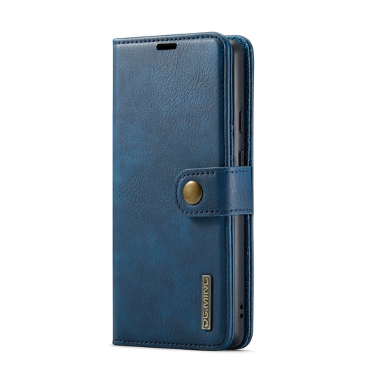 For Google Pixel 6A DG.MING Crazy Horse Texture Detachable Magnetic Leather Phone Case(Blue) - Google Cases by DG.MING | Online Shopping UK | buy2fix