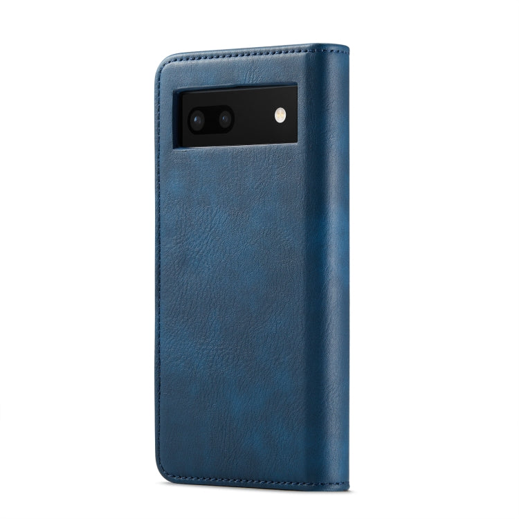 For Google Pixel 6A DG.MING Crazy Horse Texture Detachable Magnetic Leather Phone Case(Blue) - Google Cases by DG.MING | Online Shopping UK | buy2fix