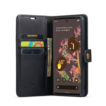 For Google Pixel 7 DG.MING Crazy Horse Texture Detachable Magnetic Leather Phone Case(Black) - Google Cases by DG.MING | Online Shopping UK | buy2fix