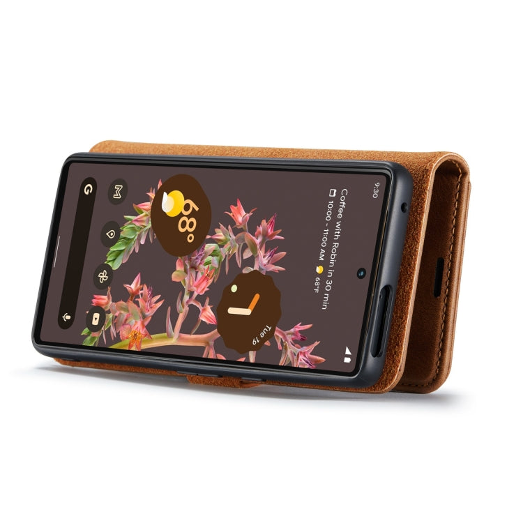 For Google Pixel 7 DG.MING Crazy Horse Texture Detachable Magnetic Leather Phone Case(Brown) - Google Cases by DG.MING | Online Shopping UK | buy2fix