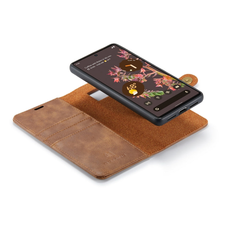 For Google Pixel 7 DG.MING Crazy Horse Texture Detachable Magnetic Leather Phone Case(Brown) - Google Cases by DG.MING | Online Shopping UK | buy2fix