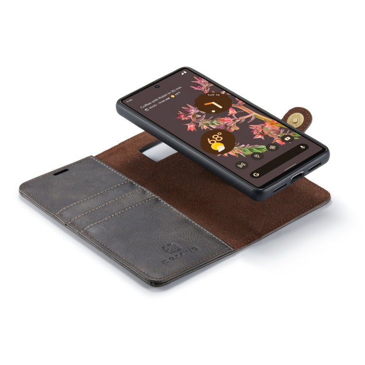 For Google Pixel 7 DG.MING Crazy Horse Texture Detachable Magnetic Leather Phone Case(Grey) - Google Cases by DG.MING | Online Shopping UK | buy2fix