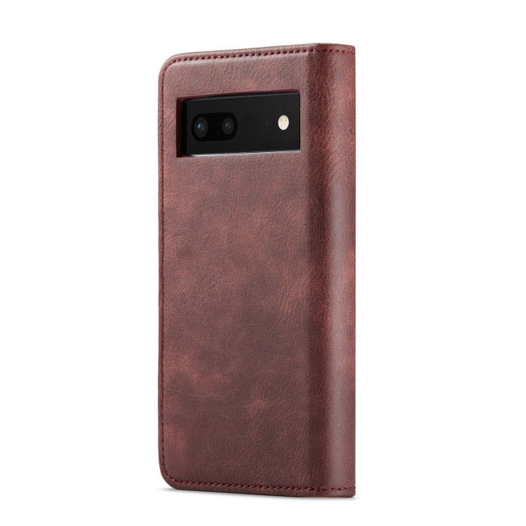 For Google Pixel 7 DG.MING Crazy Horse Texture Detachable Magnetic Leather Phone Case(Red) - Google Cases by DG.MING | Online Shopping UK | buy2fix