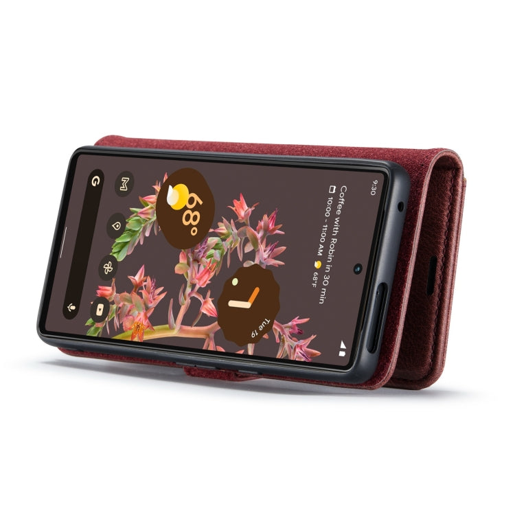 For Google Pixel 7 DG.MING Crazy Horse Texture Detachable Magnetic Leather Phone Case(Red) - Google Cases by DG.MING | Online Shopping UK | buy2fix