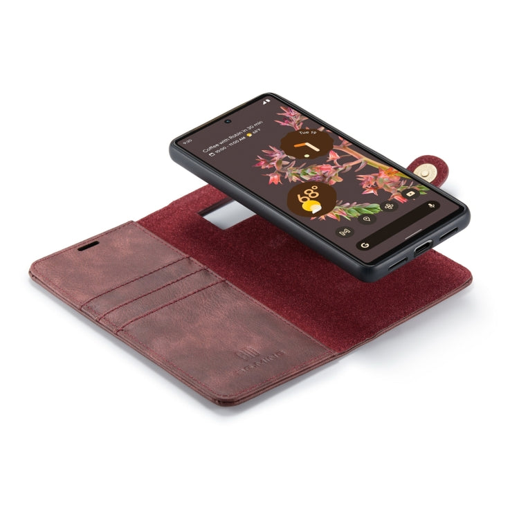 For Google Pixel 7 DG.MING Crazy Horse Texture Detachable Magnetic Leather Phone Case(Red) - Google Cases by DG.MING | Online Shopping UK | buy2fix