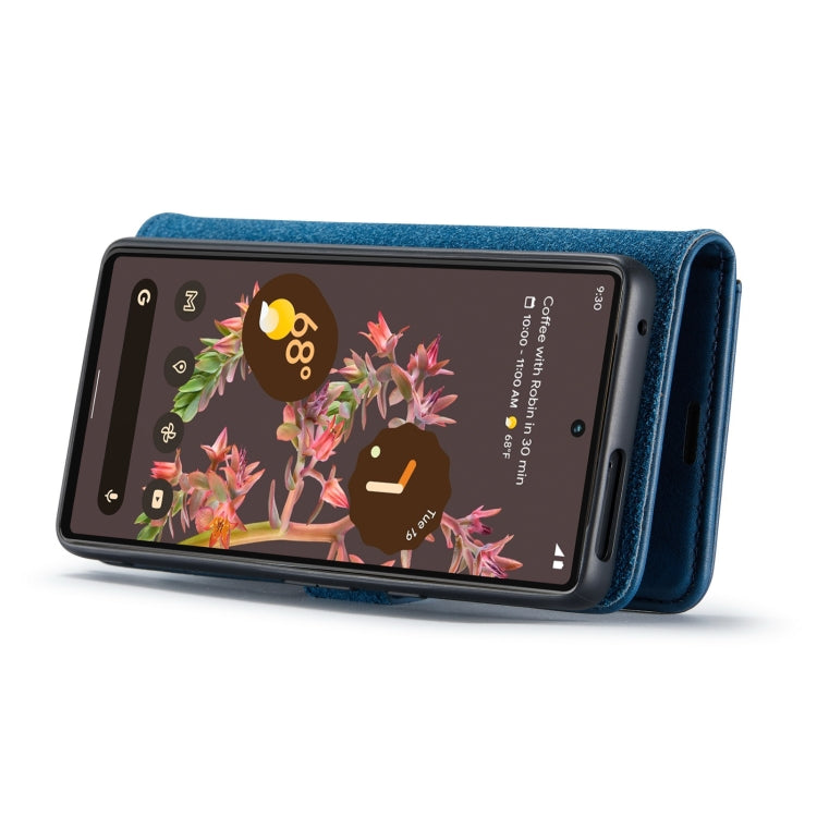 For Google Pixel 7 DG.MING Crazy Horse Texture Detachable Magnetic Leather Phone Case(Blue) - Google Cases by DG.MING | Online Shopping UK | buy2fix