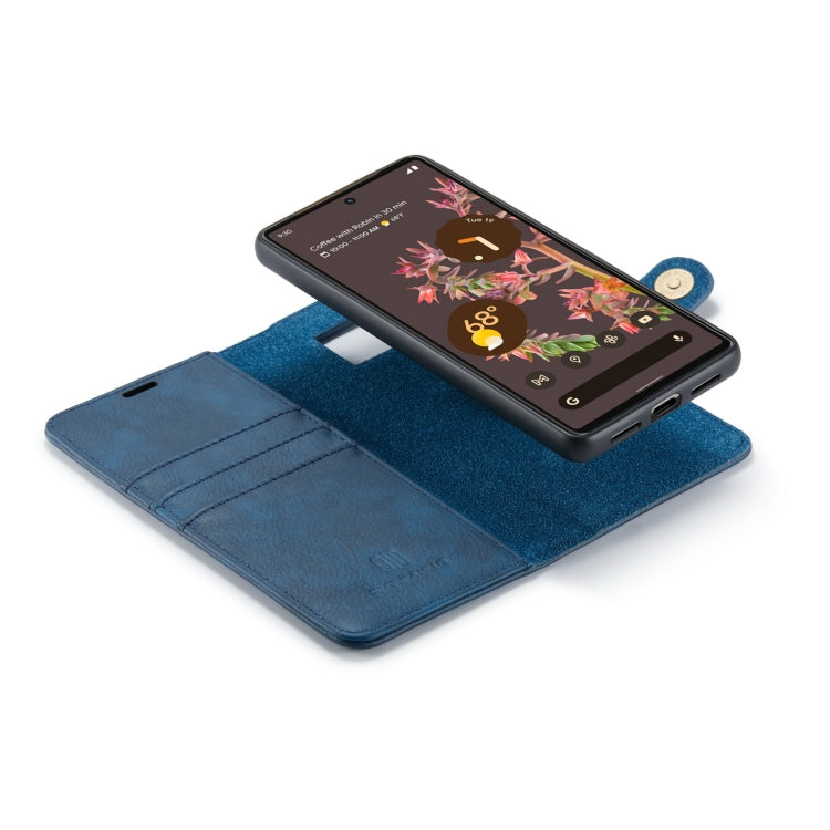 For Google Pixel 7 DG.MING Crazy Horse Texture Detachable Magnetic Leather Phone Case(Blue) - Google Cases by DG.MING | Online Shopping UK | buy2fix