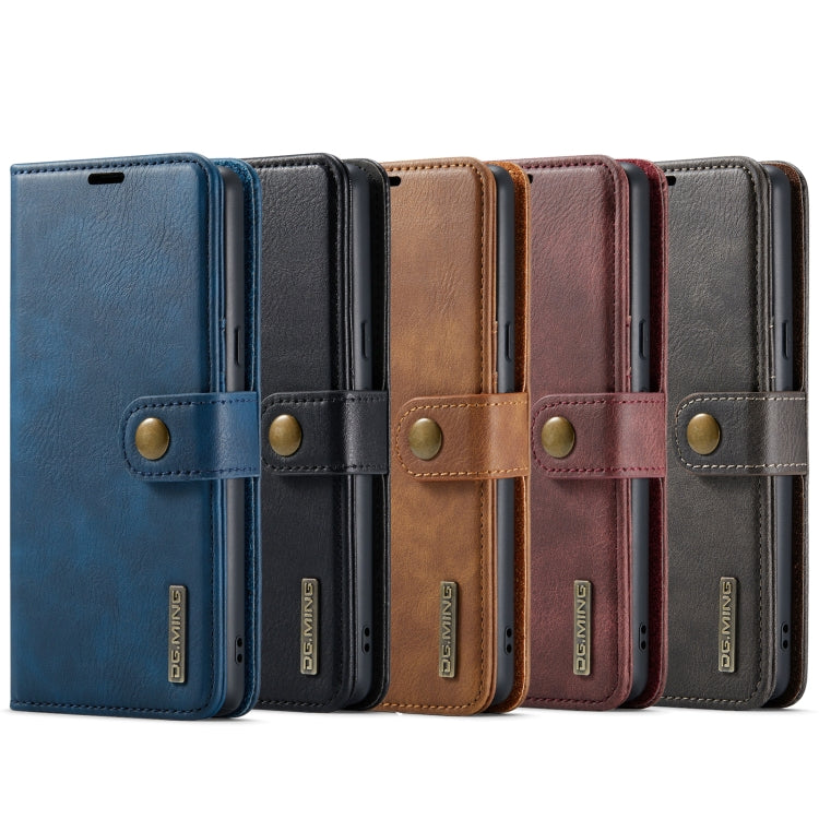 For Google Pixel 7 DG.MING Crazy Horse Texture Detachable Magnetic Leather Phone Case(Blue) - Google Cases by DG.MING | Online Shopping UK | buy2fix