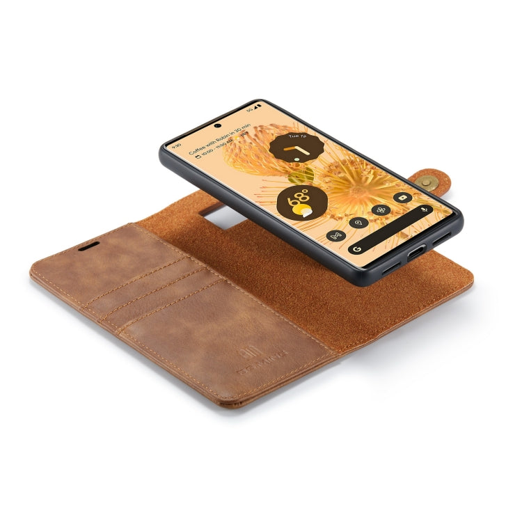 For Google Pixel 7 Pro DG.MING Crazy Horse Texture Detachable Magnetic Leather Phone Case(Brown) - Google Cases by DG.MING | Online Shopping UK | buy2fix