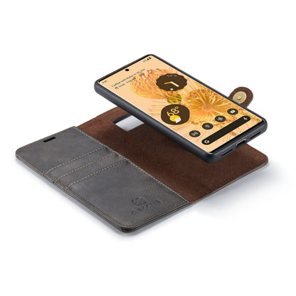 For Google Pixel 7 Pro DG.MING Crazy Horse Texture Detachable Magnetic Leather Phone Case(Grey) - Google Cases by DG.MING | Online Shopping UK | buy2fix